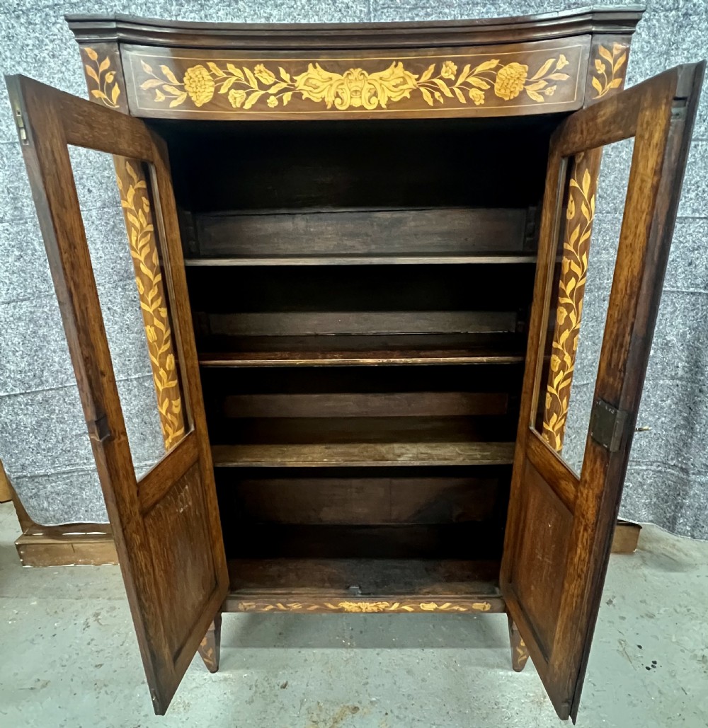 Stunning Dutch Marquetry Inlaid Bookcase View XII
