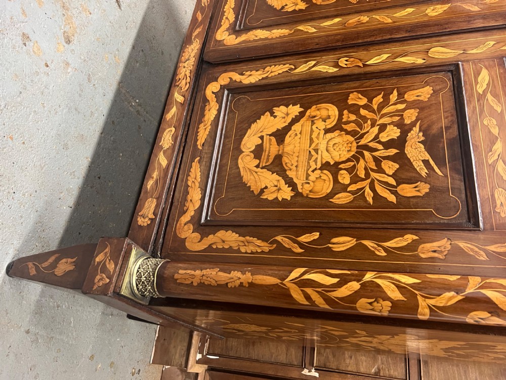 Stunning Dutch Marquetry Inlaid Bookcase View XVIII