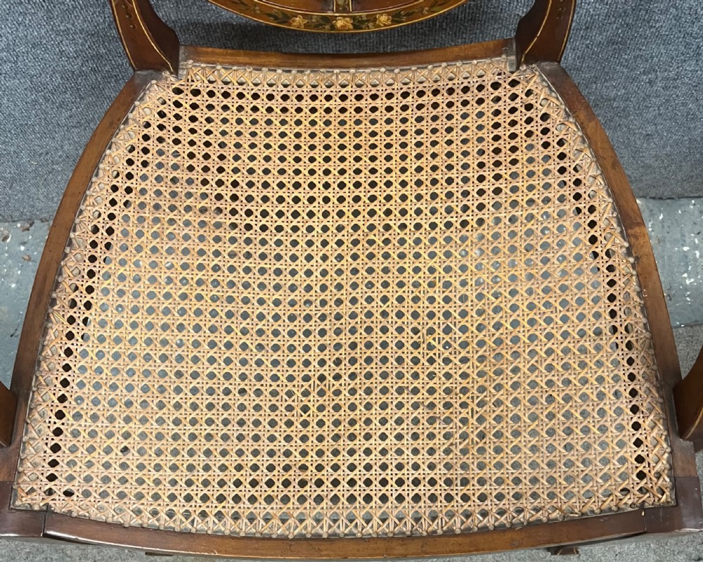 Antique Sheraton Revival Satinwood & Painted Chair View II