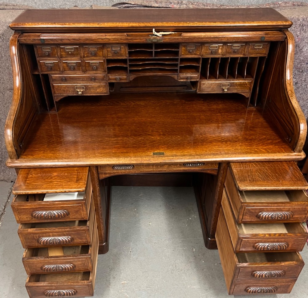 Good Quality Antique Roll Top Desk View III