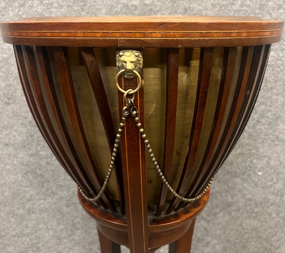 Good Edwardian Inlaid Mahogany Jardiniere View IV