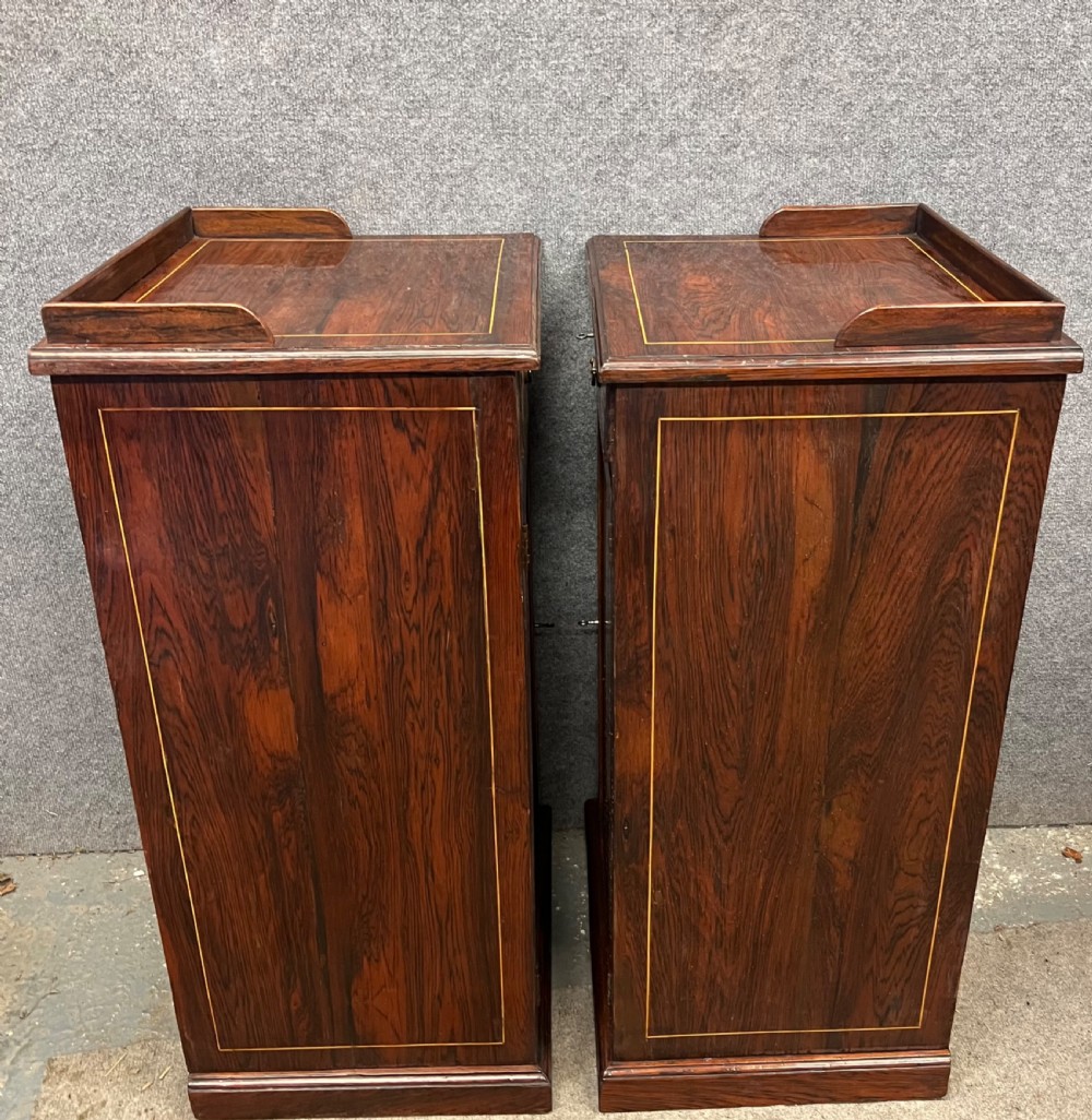 Pair of Edwardian inlaid Bedside Cabinets View IV