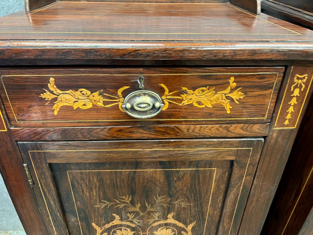 Pair of Edwardian inlaid Bedside Cabinets View X