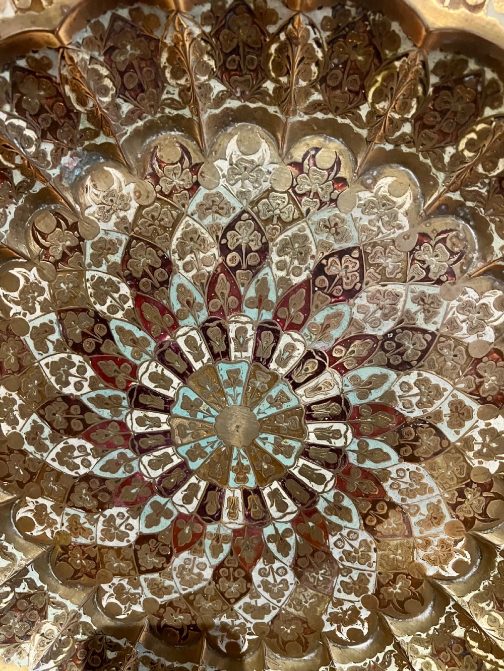 Brass & Enamelled Benares Occasional Table View V