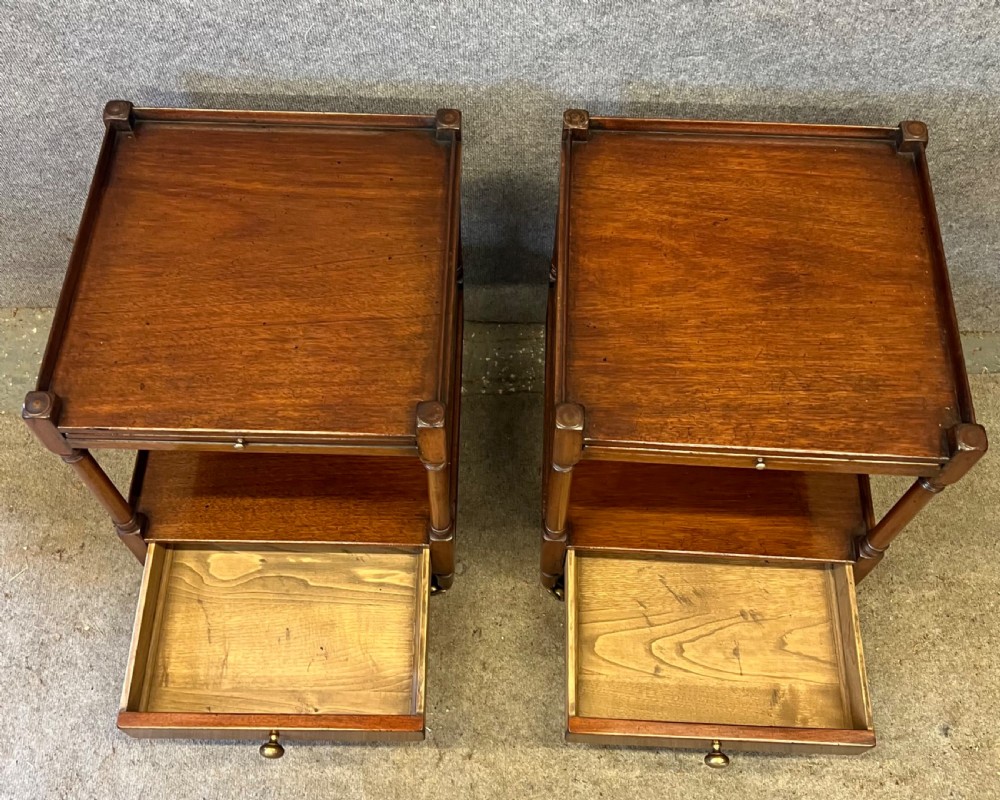 Pair Mahogany Occasional End or Lamp Tables View II