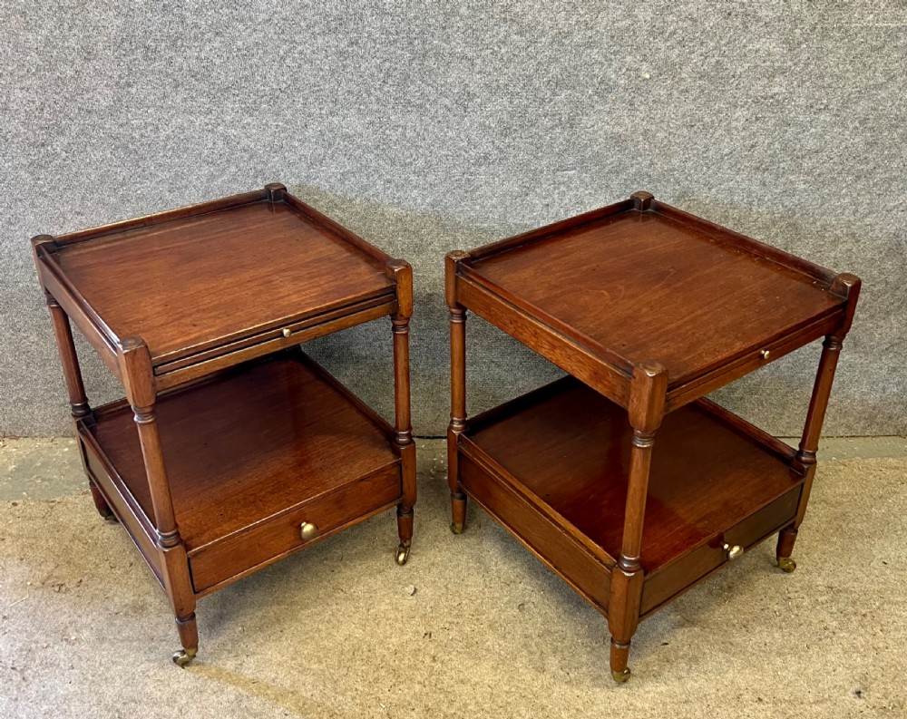 Pair Mahogany Occasional End or Lamp Tables View VII