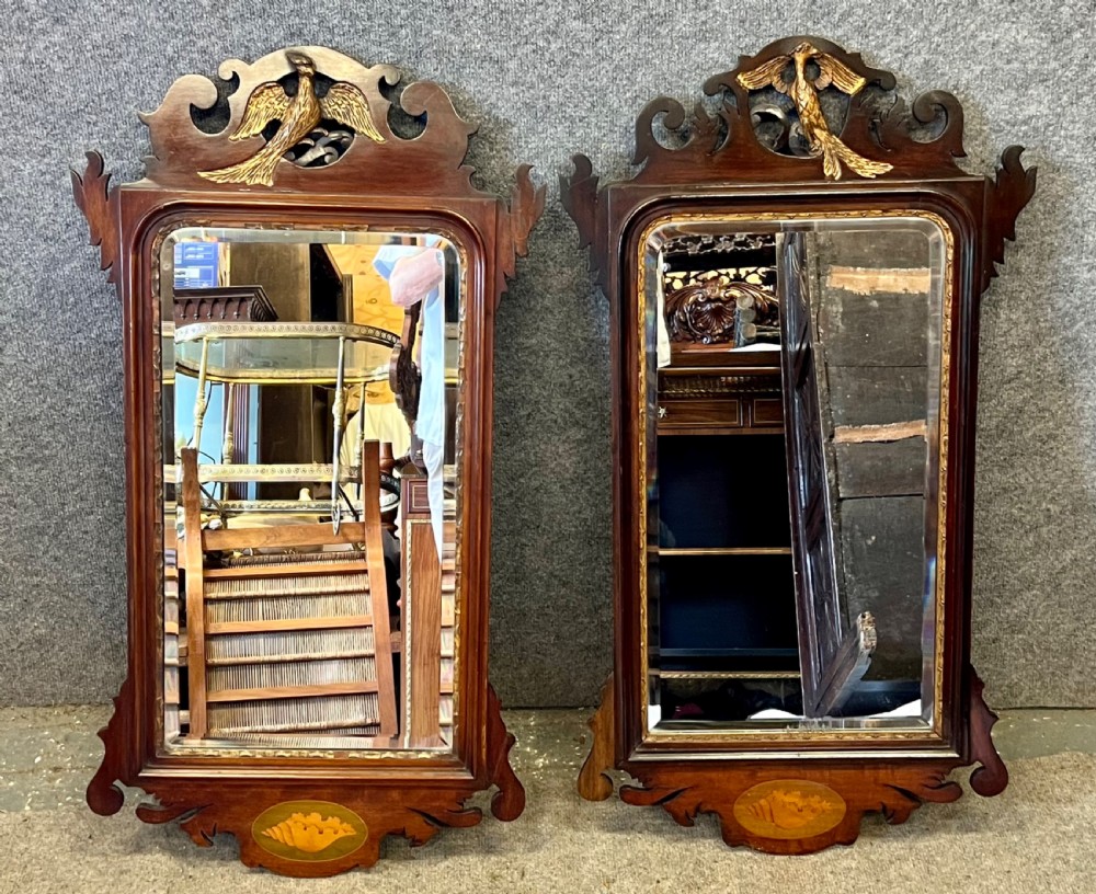 Antique Matched Pair of Chippendale Style Mirrors View IV