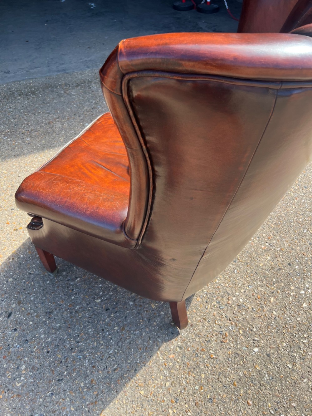 Georgian Style Leather Armchair View V