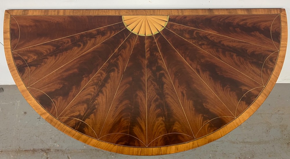Attractive Sheraton Revival Inlaid  Card or Console Table View IV