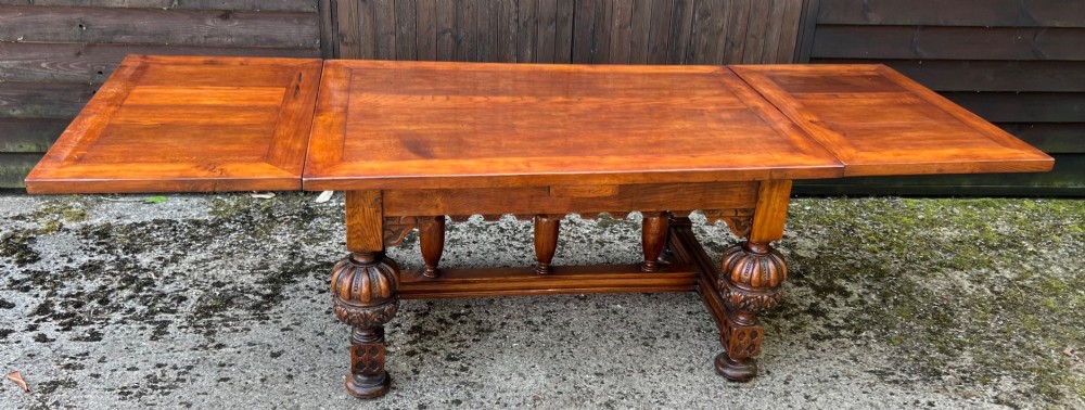 Superior Jacobean Style Extending Oak Refectory Table
