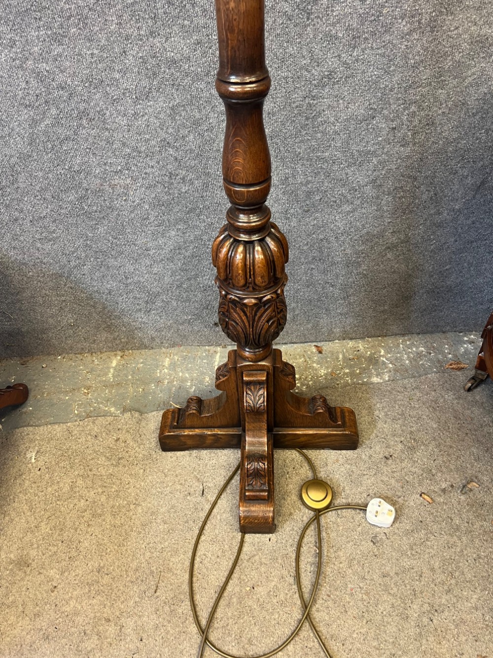 Jacobean Style Oak Standard Lamp View II