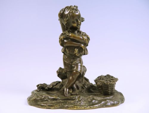 19TH C FRENCH FRUIT PICKER BRONZE - ADDITIONAL PHOTO 1