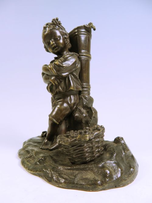 19TH C FRENCH FRUIT PICKER BRONZE - ADDITIONAL PHOTO 2