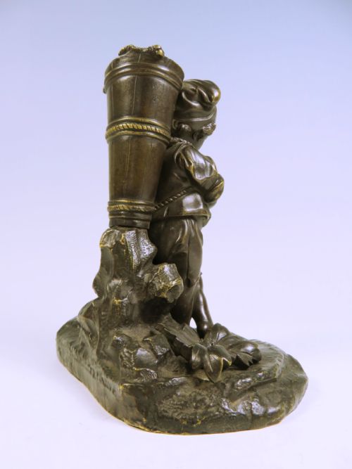 19TH C FRENCH FRUIT PICKER BRONZE - ADDITIONAL PHOTO 4