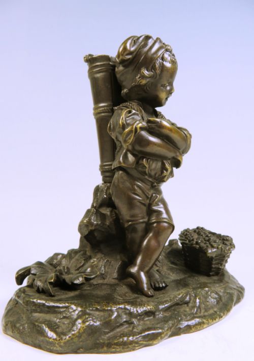 19TH C FRENCH FRUIT PICKER BRONZE - ADDITIONAL PHOTO 5