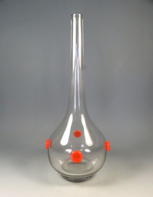 daum nancy art deco orange spot glass vase - CATEGORY: ANTIQUE GLASS - DATED 1930