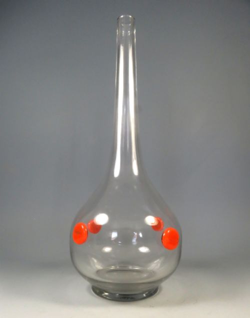 DAUM NANCY ART DECO ORANGE SPOT GLASS VASE - ADDITIONAL PHOTO 1