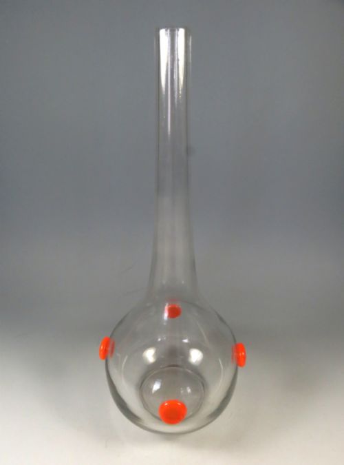 DAUM NANCY ART DECO ORANGE SPOT GLASS VASE - ADDITIONAL PHOTO 2