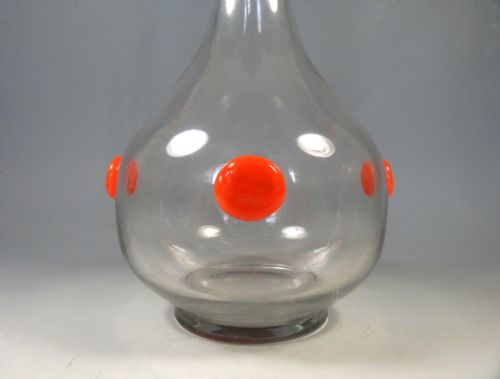 DAUM NANCY ART DECO ORANGE SPOT GLASS VASE - ADDITIONAL PHOTO 3