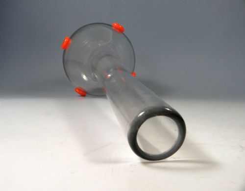 DAUM NANCY ART DECO ORANGE SPOT GLASS VASE - ADDITIONAL PHOTO 4