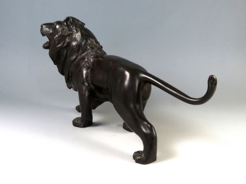 JAPANESE ANTIQUE BRONZE LION OKIMONO GENRYUSAI SEIYA MEIJI PERIOD - ADDITIONAL PHOTO 8