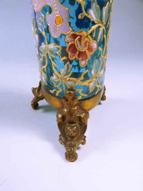 PAIR OF MOSER GLASS VASES ON ORMOLU BASES - ADDITIONAL PHOTO 3