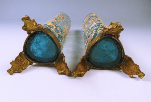 PAIR OF MOSER GLASS VASES ON ORMOLU BASES - ADDITIONAL PHOTO 6
