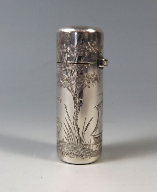SILVER PERFUME BOTTLE WITH KATE GREENAWAY DECORATION SAMPSON MORDAN 1882 - ADDITIONAL PHOTO 1