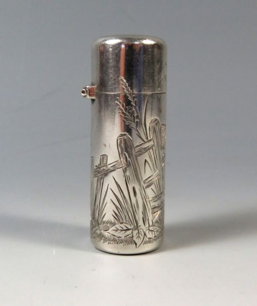 SILVER PERFUME BOTTLE WITH KATE GREENAWAY DECORATION SAMPSON MORDAN 1882 - ADDITIONAL PHOTO 2