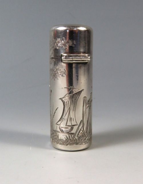 SILVER PERFUME BOTTLE WITH KATE GREENAWAY DECORATION SAMPSON MORDAN 1882 - ADDITIONAL PHOTO 4