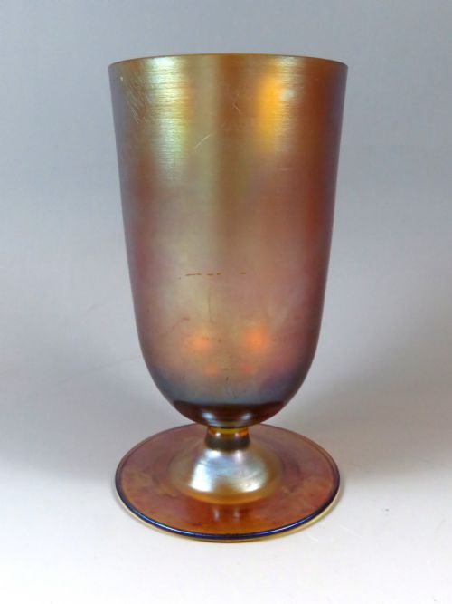 wmf myra iridescent glass goblet vase c1930 - CATEGORY: ANTIQUE GLASS - DATED 1930