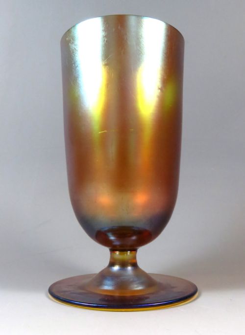 WMF MYRA IRIDESCENT GLASS GOBLET VASE C1930 - ADDITIONAL PHOTO 1