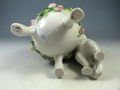 ANTIQUE SITZENDORF POT POURRI CAT AND FLOWERS - ADDITIONAL PHOTO 7