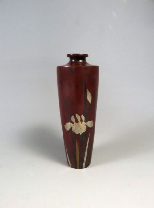 antique japanese nogawa mixed metal bronze vase - CATEGORY: ANTIQUE METAL - DATED 1900