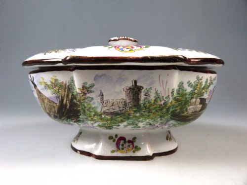 ANTIQUE FRENCH FAIENCE POTTERY POT AND COVER - ADDITIONAL PHOTO 1