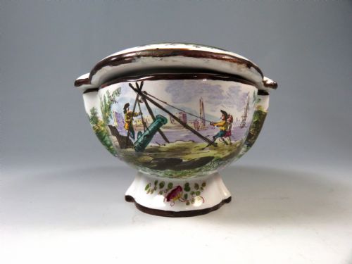 ANTIQUE FRENCH FAIENCE POTTERY POT AND COVER - ADDITIONAL PHOTO 2