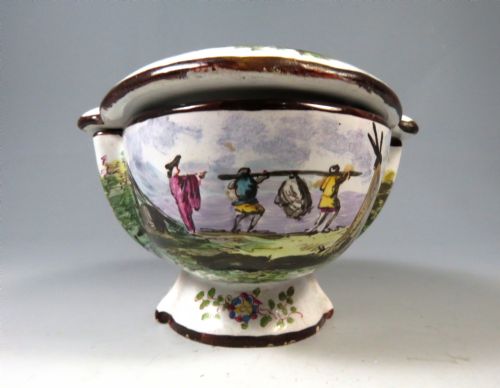 ANTIQUE FRENCH FAIENCE POTTERY POT AND COVER - ADDITIONAL PHOTO 3