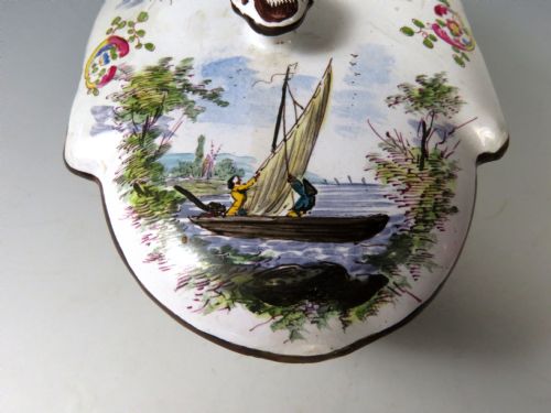 ANTIQUE FRENCH FAIENCE POTTERY POT AND COVER - ADDITIONAL PHOTO 4