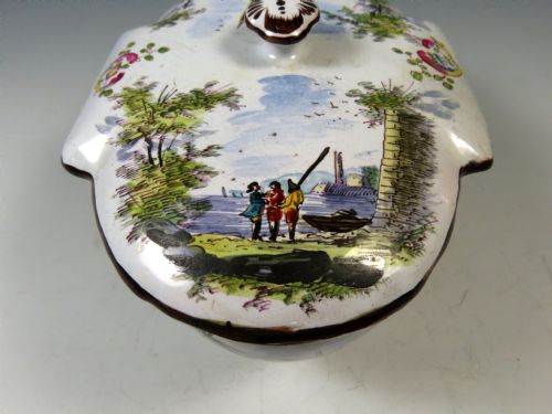ANTIQUE FRENCH FAIENCE POTTERY POT AND COVER - ADDITIONAL PHOTO 6