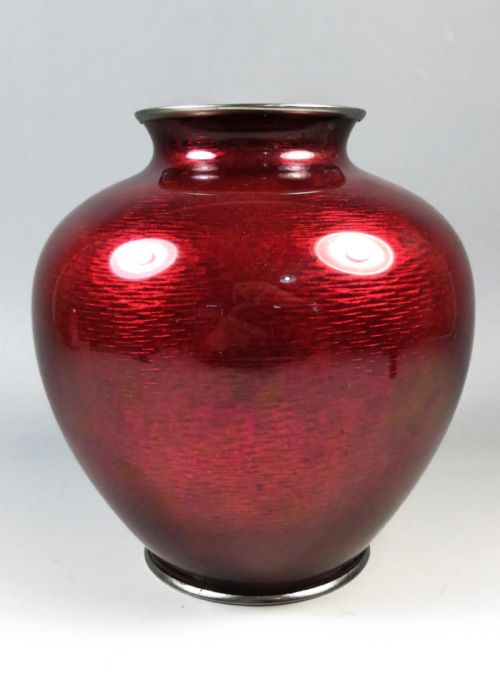 JAPANESE GINBARI CLOISONNE ENAMEL IRIS VASE ANDO CO - ADDITIONAL PHOTO 3