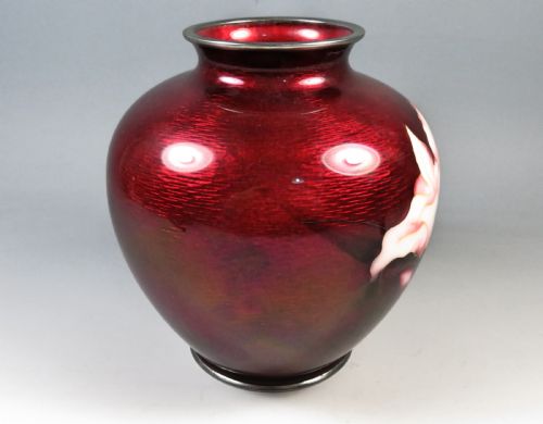 JAPANESE GINBARI CLOISONNE ENAMEL IRIS VASE ANDO CO - ADDITIONAL PHOTO 5