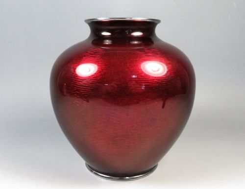 JAPANESE GINBARI CLOISONNE ENAMEL CHRYSANTHEMUM VASE ANDO CO - ADDITIONAL PHOTO 3