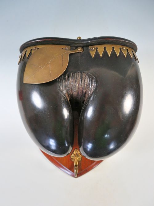 ANTIQUE VICTORIAN COCO DE MER WALL MOUNTED BOX AND COAT HOOK - ADDITIONAL PHOTO 4