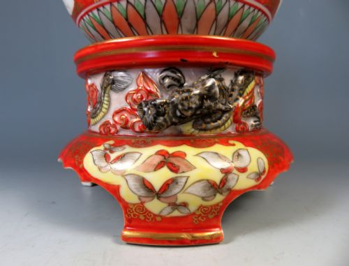 ANTIQUE JAPANESE KUTANI PORCELAIN KORO INCENSE BURNER GUANYIN - ADDITIONAL PHOTO 3