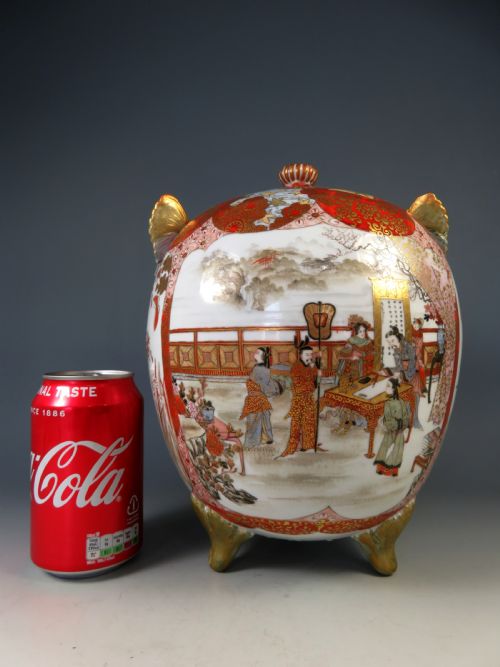 LARGE ANTIQUE JAPANESE KUTANI PORCELAIN JAR AND COVER - ADDITIONAL PHOTO 7