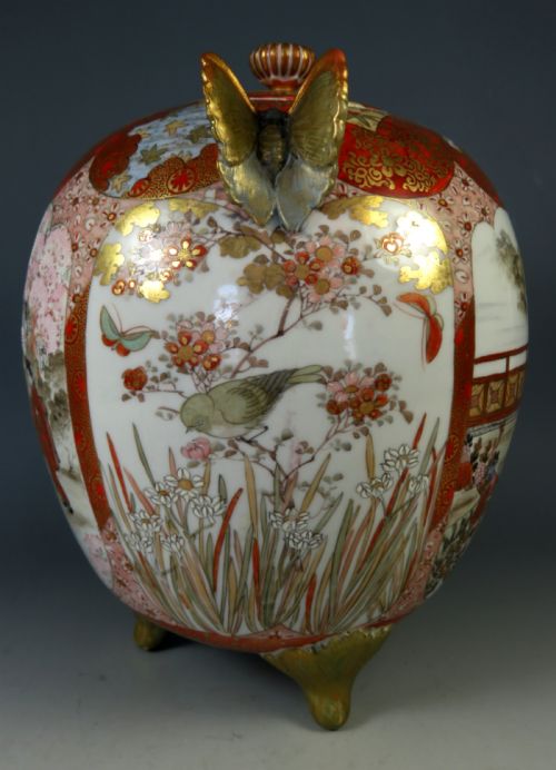 LARGE ANTIQUE JAPANESE KUTANI PORCELAIN JAR AND COVER - ADDITIONAL PHOTO 8