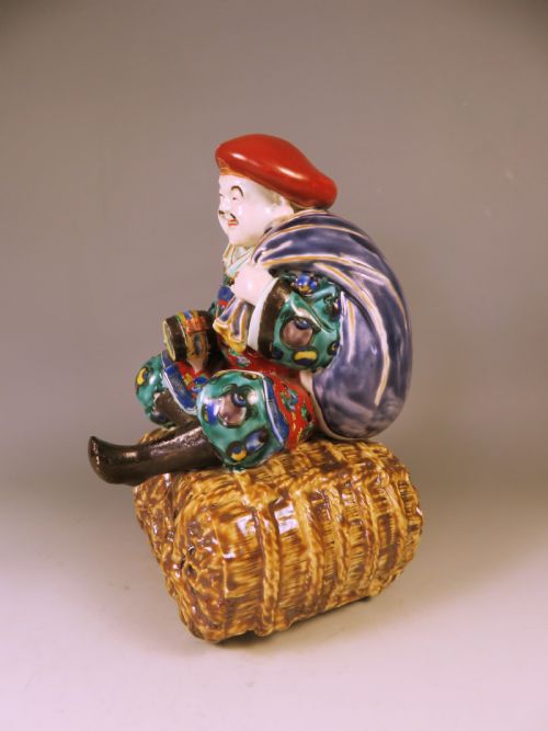 ANTIQUE JAPANESE MEIJI PERIOD KUTANI DAIKOKU OKIMONO - ADDITIONAL PHOTO 2