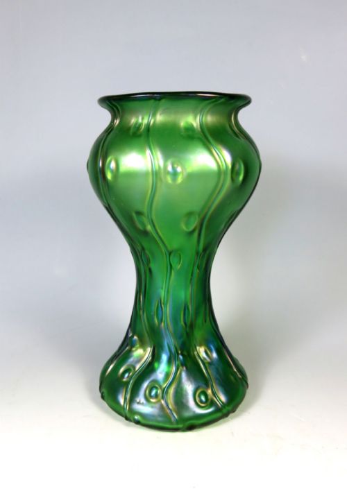 antique loetz rusticana glass vase - CATEGORY: ANTIQUE GLASS - DATED 1900