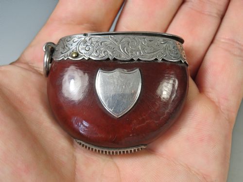ANTIQUE HALLMARKED SILVER ENTADA SEED VESTA CASE - ADDITIONAL PHOTO 3