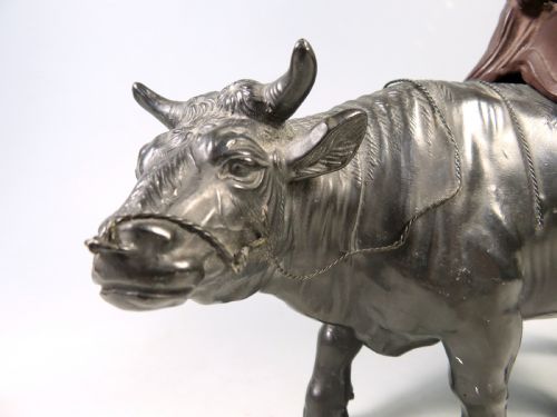 JAPANESE MEIJI PERIOD SCHOLAR ON BULL OKIMONO - ADDITIONAL PHOTO 5